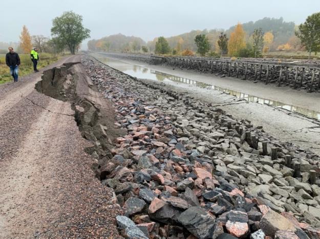 Skredet inträffade vid Klevbrinken utanför Söderköping.